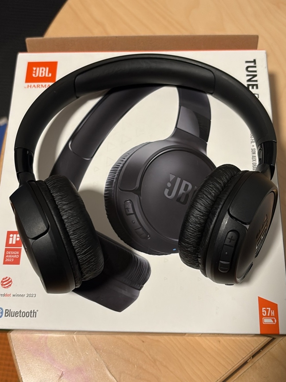 JBL Black Wireless On-Ear Headphones with Built-In Controls